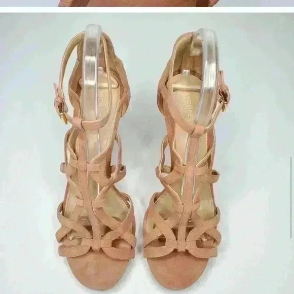 Michael Kors Strappy Platform Heel Sandal Suede 10 - Picture 4 of 4